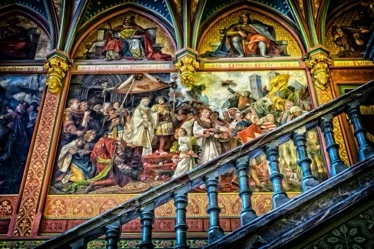 An ornate painted mural