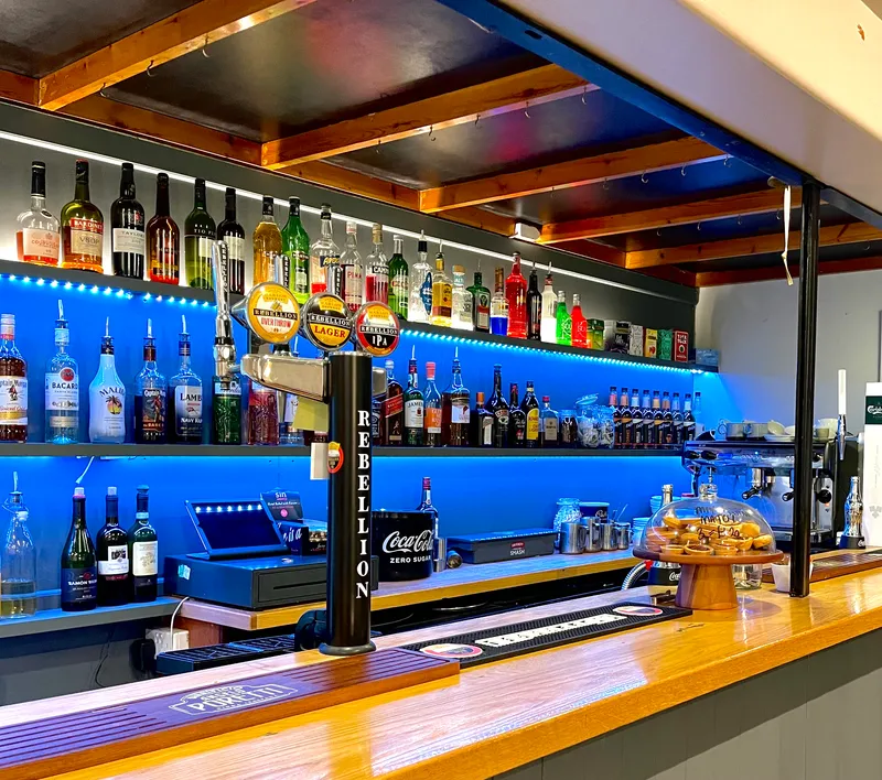 The Café & Bar @GXCA counter with real ales and bar taps